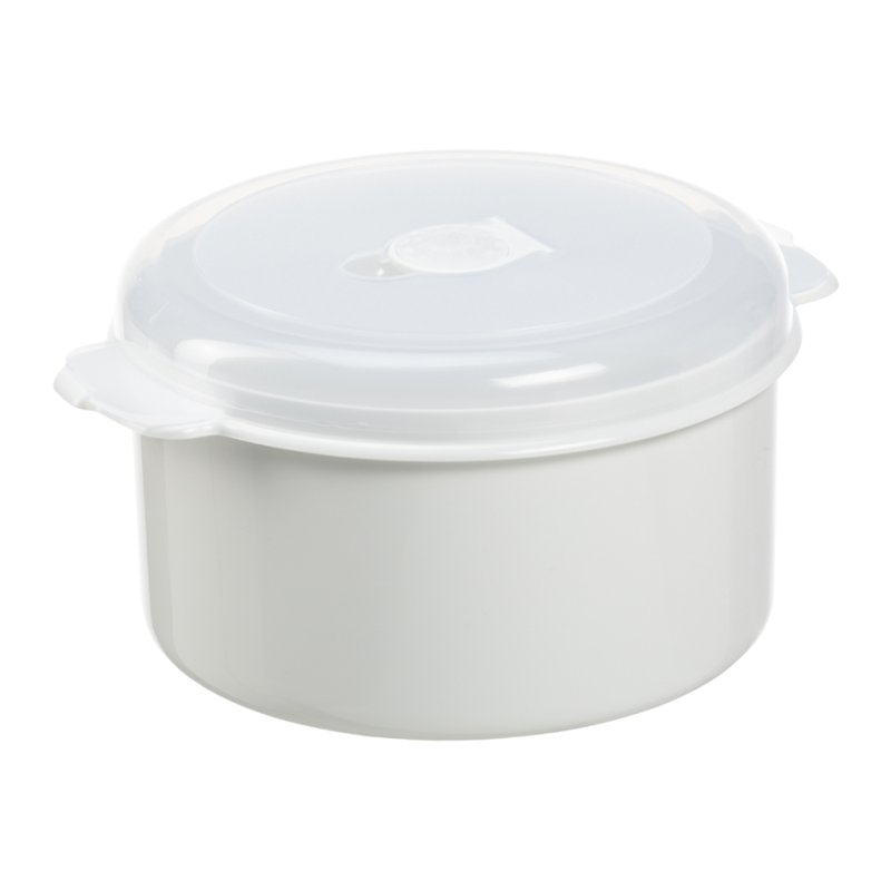 Plast Team boîte micro-ondes ronde, 1,5 litre, blanc/transparent, PP